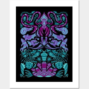 Deep Sea Ocean Animal Pattern Food Chain Posters and Art